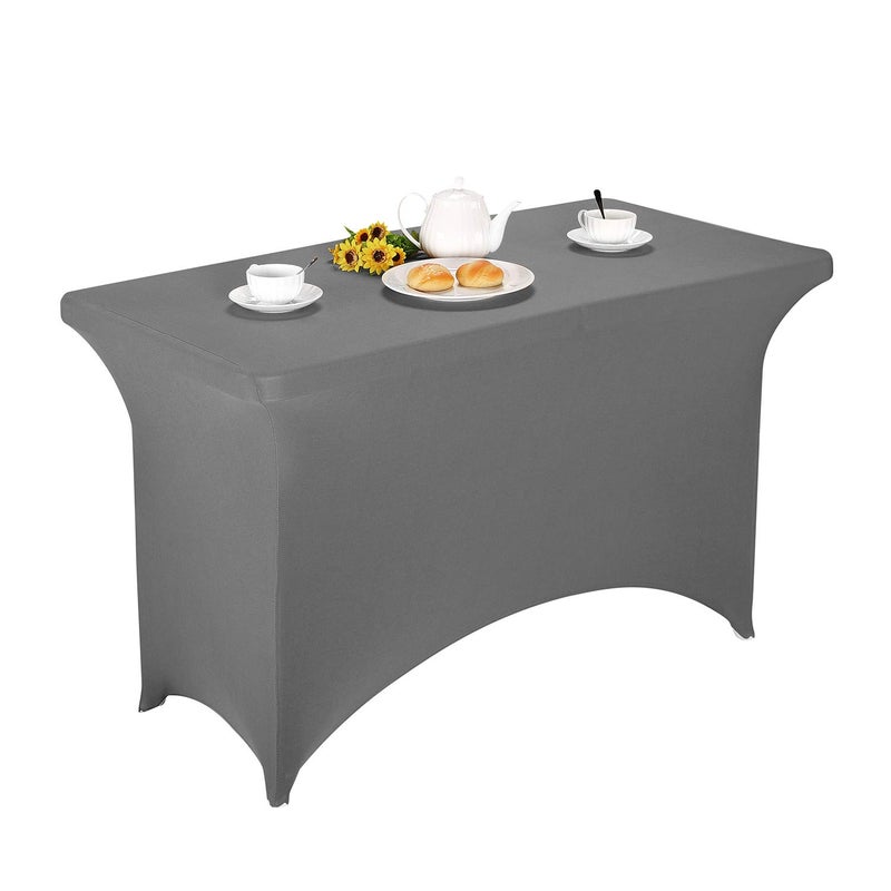 LZY Spandex Fitted Stretch Table Cover for 4ft or 6ft or 8ft Folding Table, Rectangular Cocktail Tablecloth, Perfect for Party or Banquet - Image 1